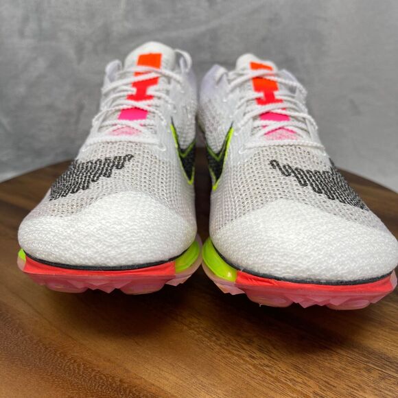 Nike Mens 14 Air Zoom Victory Track Spikes White Pink Volt Rawdacious DJ6205-100 - Picture 5 of 14